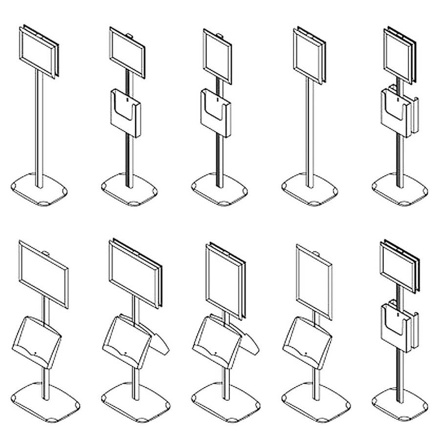Mini Multi stander 2-kanals - 150cm Stolpe + Base