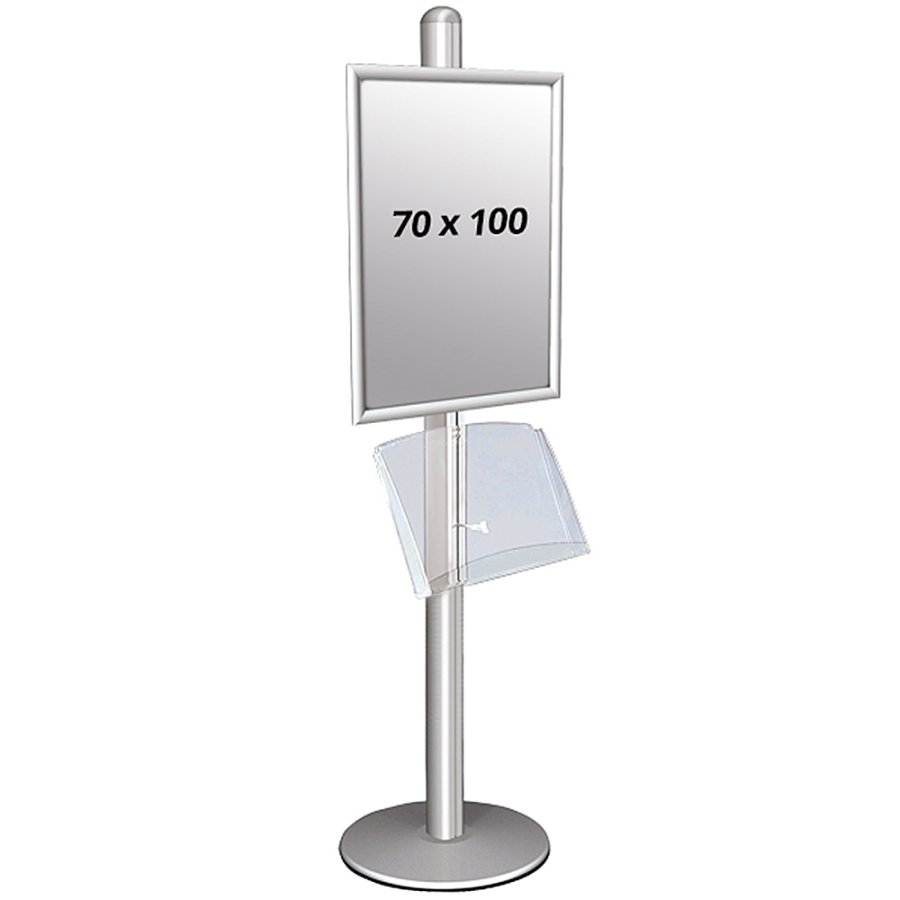 Infostander, MultiStand, enkeltsidet, akrylhylde, klikramme, B1 - 70 x 100 cm