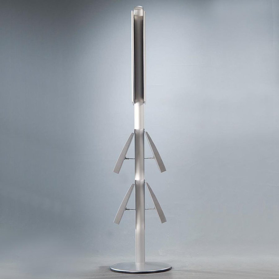 Infostander, MultiStand, dobbeltsidet, 4 st&aring;lhylder, 2 klikrammer, 60 x 85 cm