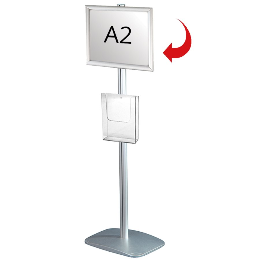 Infostander, Mini MultiStand, enkeltsidet, akrylholder og klikramme, A2 - 42 x 59,4 cm