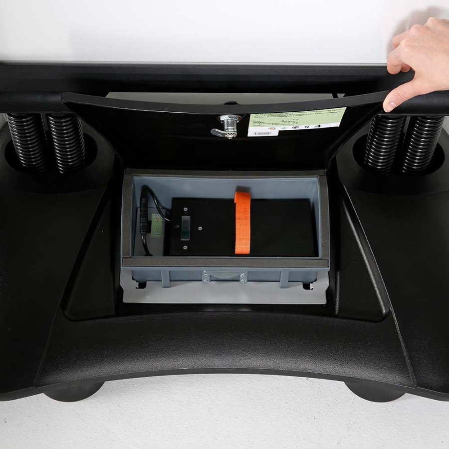 Wind-LED Pro Waterbase Gadeskilt, 44mm ramme,  A1 - inkl. batteri. Sort