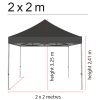 Event Tent Lux, vandt&aelig;t polyester, s&oslash;lv/sort, 2 x 2 m #2