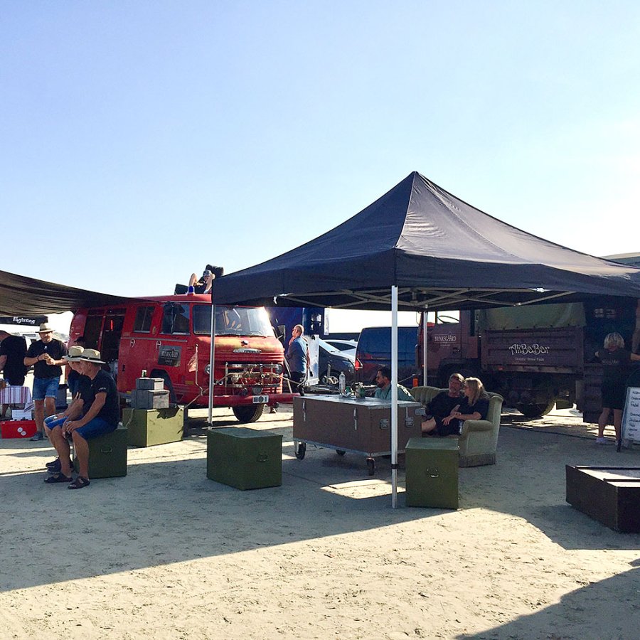 Event Tent Lux, vandt&aelig;t polyester, s&oslash;lv/sort, 2 x 2 m