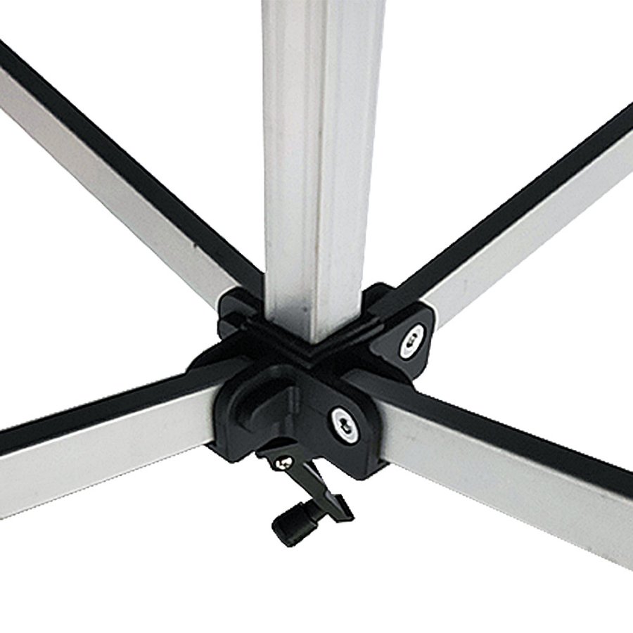 Pavillion/eventtelt lux i vandt&aelig;t polyester, s&oslash;lv/sort - 3x3 m