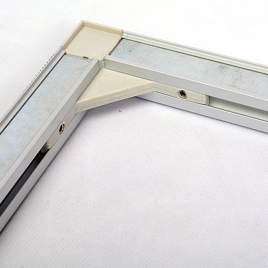 Magnetisk dobbeltsidet bannerstander med aluminiumsramme, s&oslash;lv - 60x180 cm