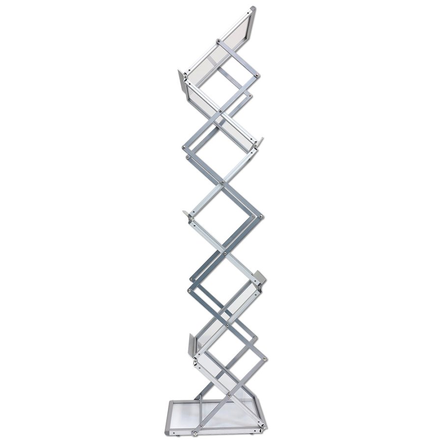 Flex Brochurestander, alu/s&oslash;lv - 6 x A3