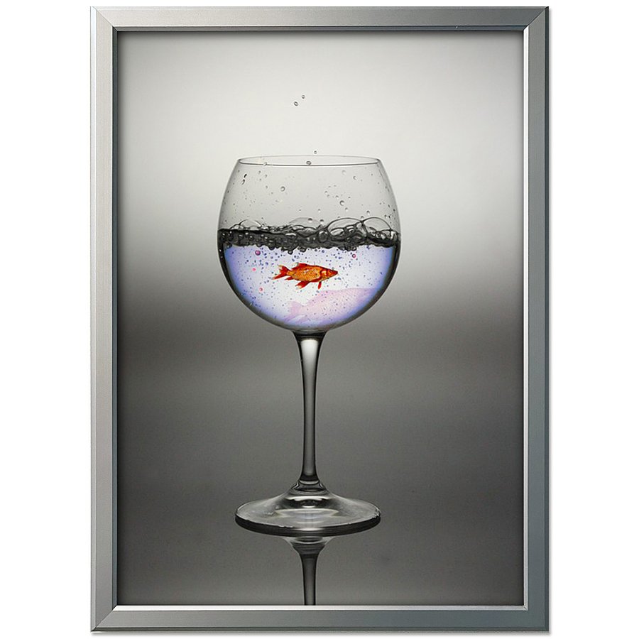 Klikramme med 20mm aluminium fladprofil, s&oslash;lv - A5