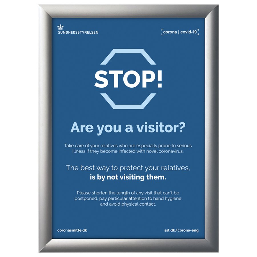 Klikramme med 25mm aluminium profil, s&oslash;lv - 50x70 cm