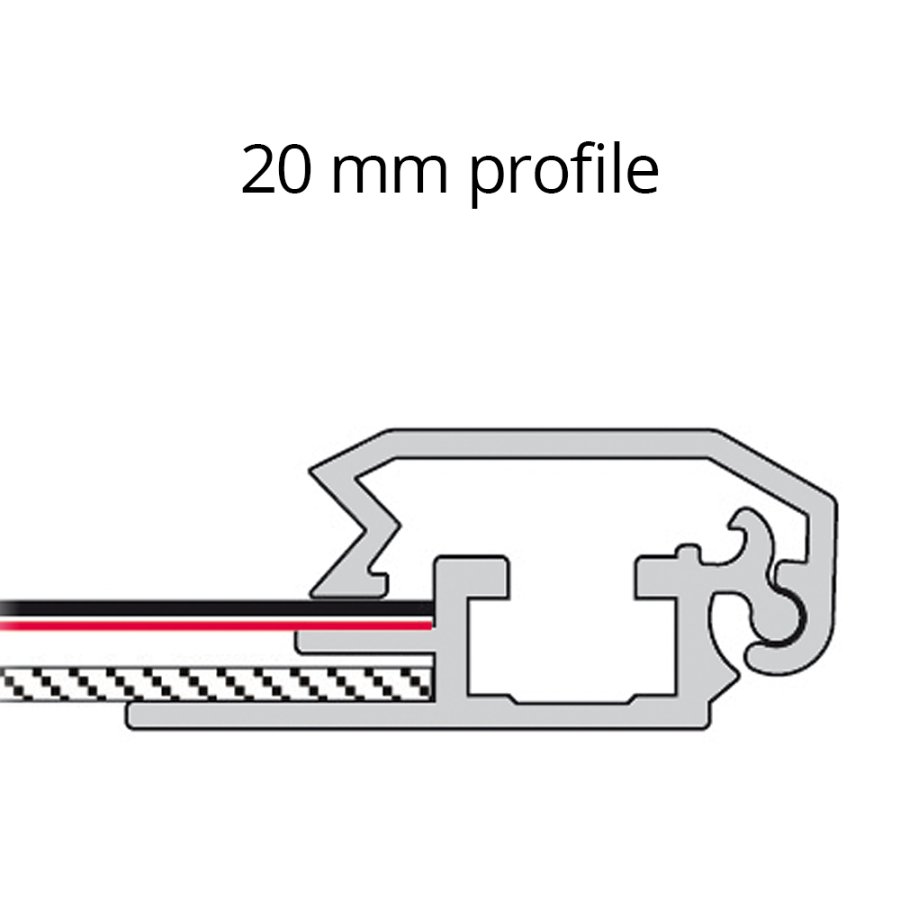 Klikramme med 20mm aluminium fladprofil, s&oslash;lv - A2