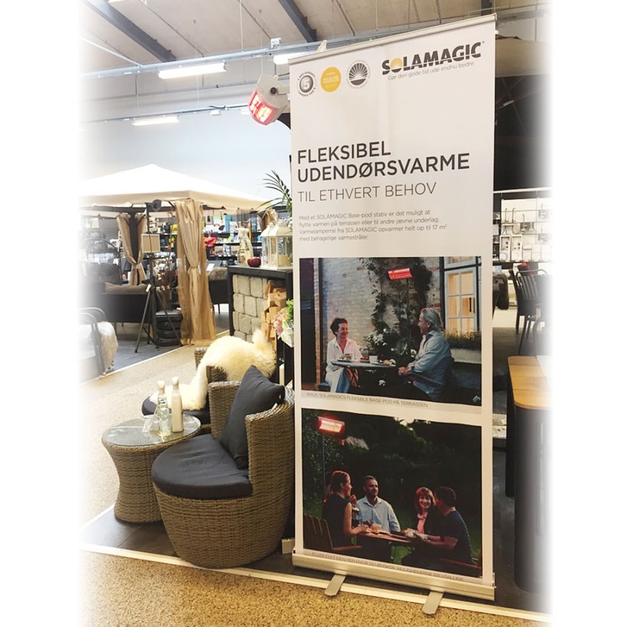 Budget Roll-up kassette, enkeltsidet, alu/s&oslash;lv, 85 cm