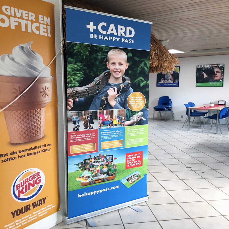 Basic Roll-up kassette, enkeltsidet, alu/s&oslash;lv, 100 cm