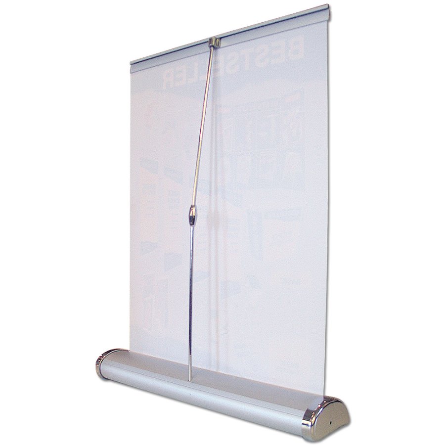 Mini Roll-up, enkeltsidet kassette, s&oslash;lv, A4