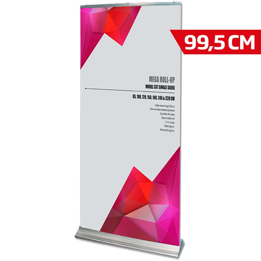 Mega Roll-up enkeltsidet - 100x250 cm - s&oslash;lv