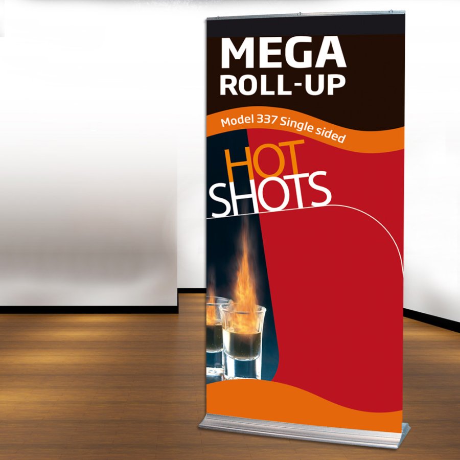 Mega Roll-up enkeltsidet - 100x250 cm - s&oslash;lv