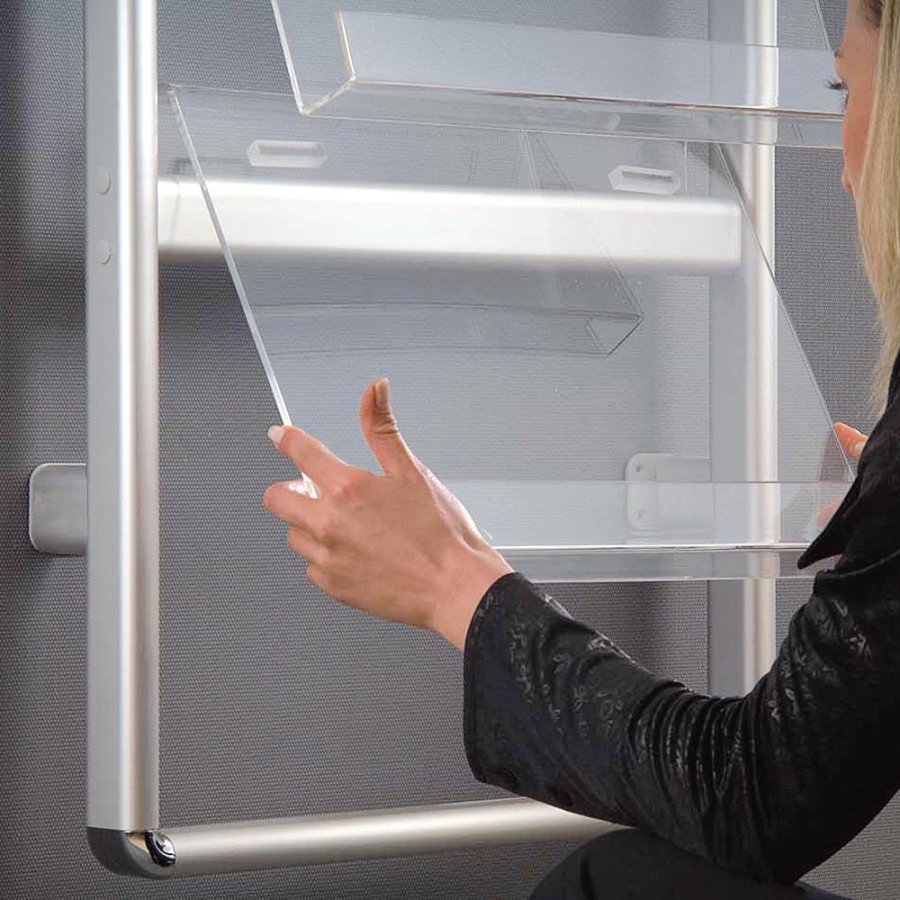 Info Line Wall Brochureholder til v&aelig;g - 8xA4 - 21x29.7 cm