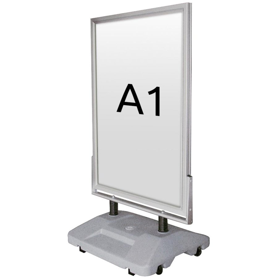 Wind-Sign Waterbase Gadeskilt - A1 - s&oslash;lv