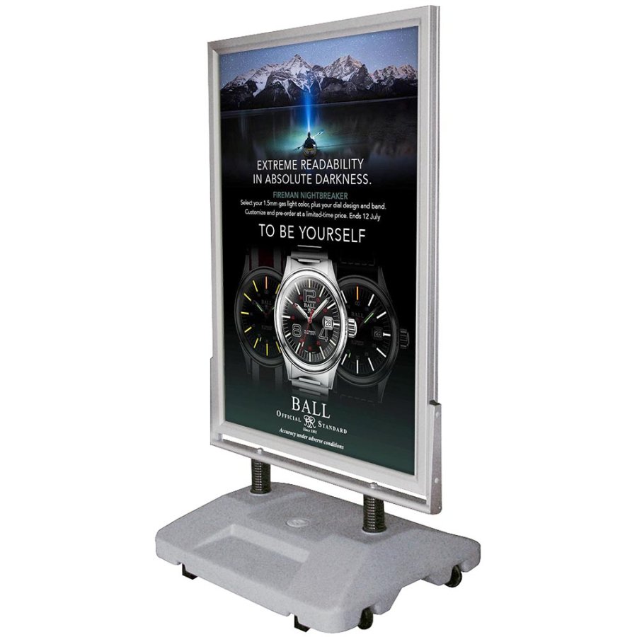 Wind-Sign Waterbase Gadeskilt - 70x100 cm - s&oslash;lv