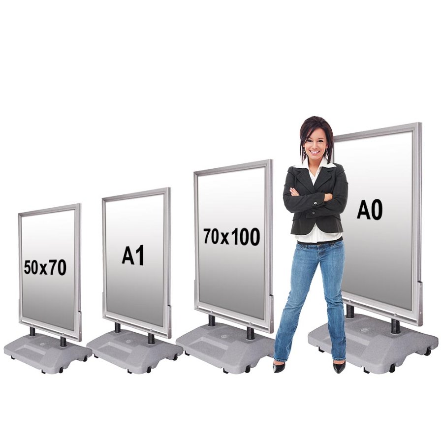 Wind-Sign Waterbase Gadeskilt - 50x70 cm - s&oslash;lv