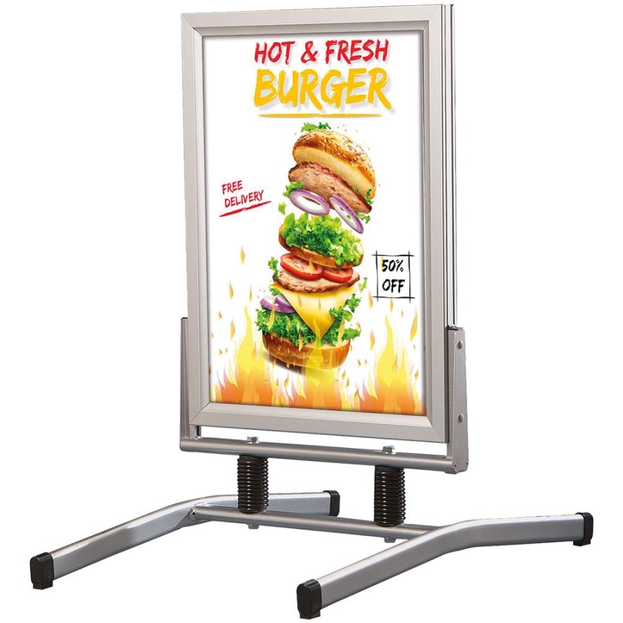 Wind-Line Lux Gadeskilt - 100x140 cm - s&oslash;lv