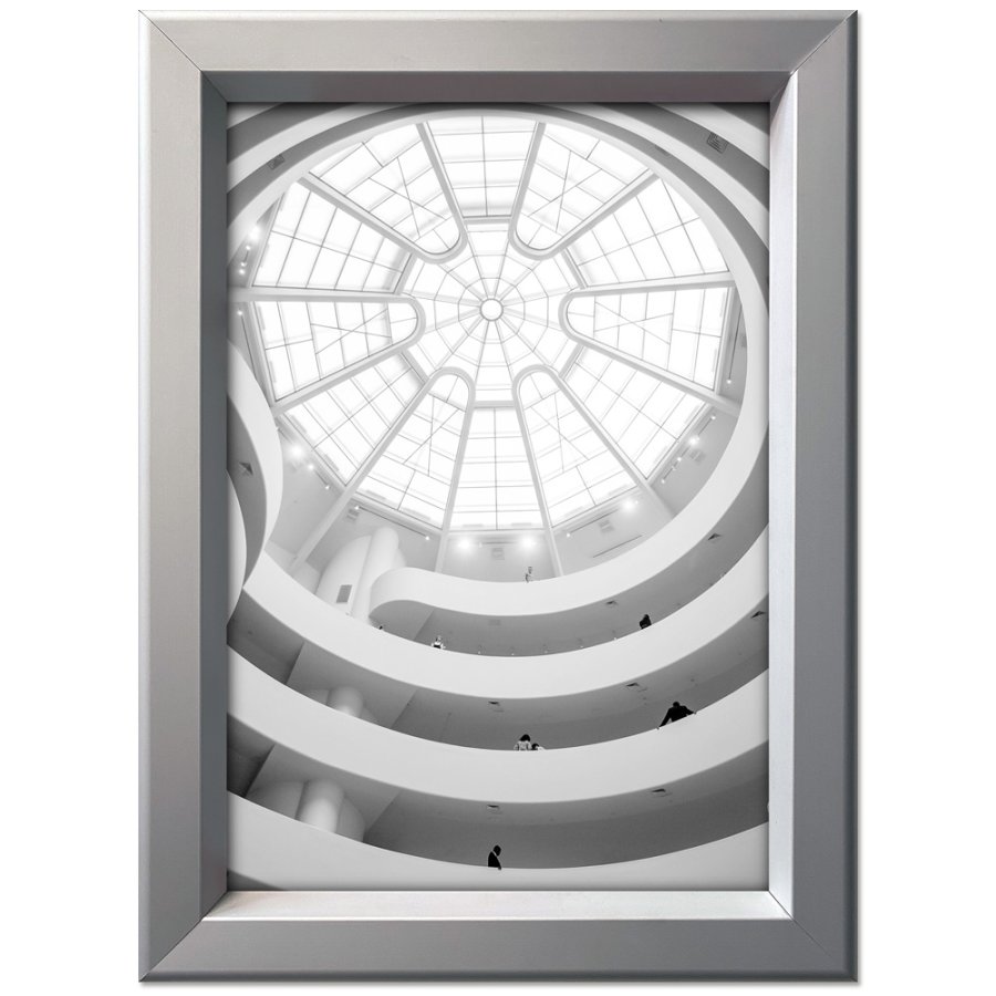 Klikramme med 42mm aluminium Security Frame profil, s&oslash;lv - A2