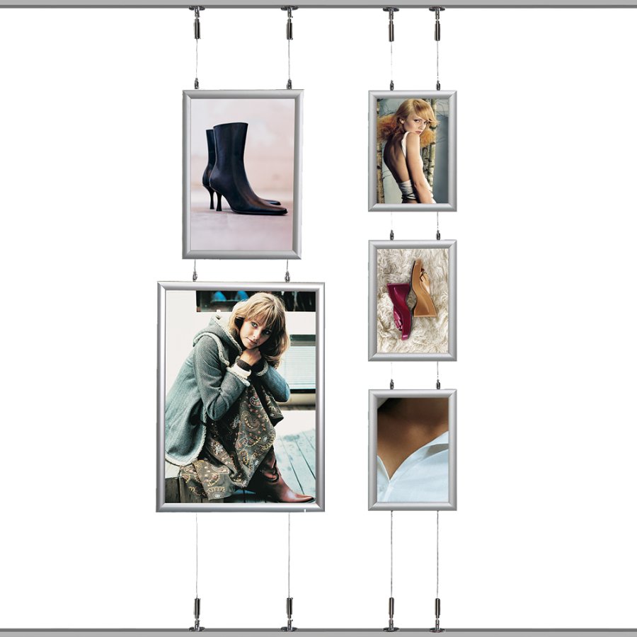 Hanging Alu Klikramme dobbeltsidet - 25 mm - 70x100 cm - s&oslash;lv