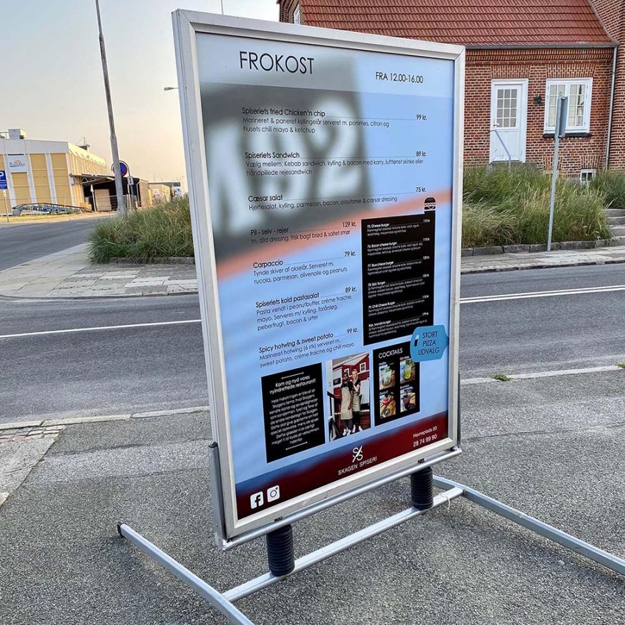 Wind-Line Basic Gadeskilt - 50x70 cm - s&oslash;lv