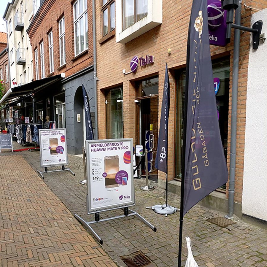 Wind-Line Basic Gadeskilt - 70x100 cm - s&oslash;lv