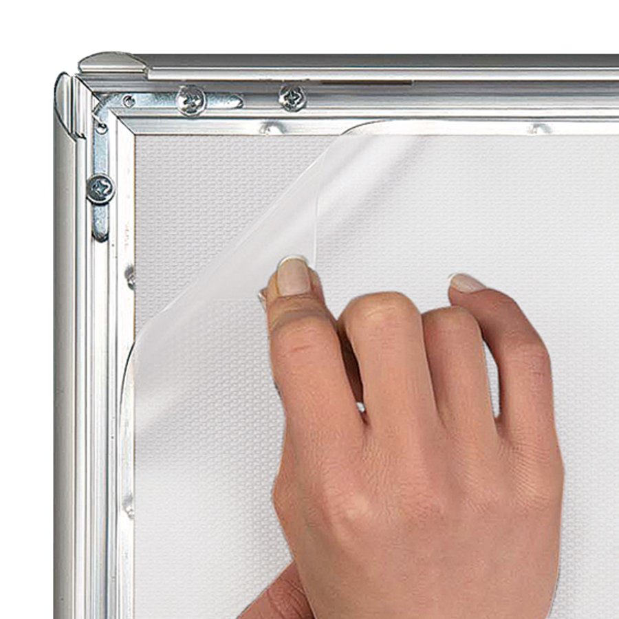 Klikramme med 25mm aluminium profil, s&oslash;lv - A3