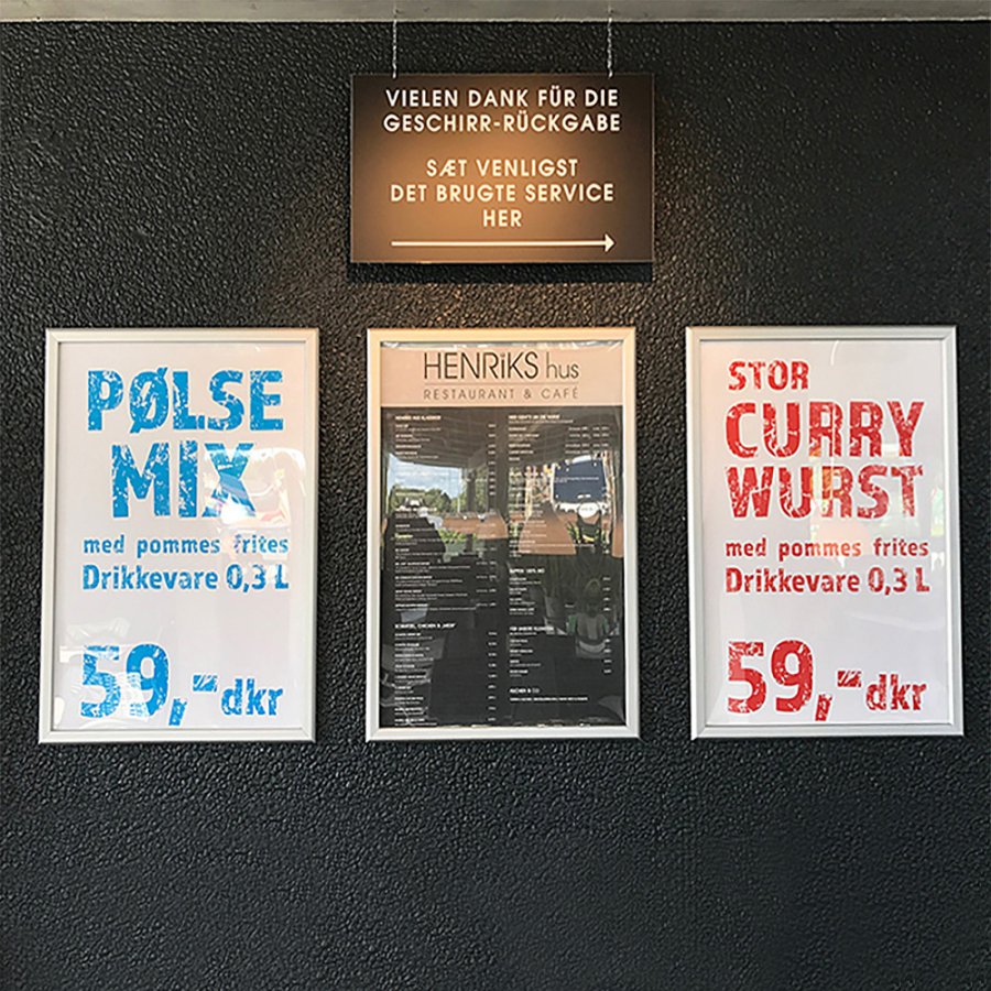 Klikramme med 20mm aluminium fladprofil, s&oslash;lv - A1