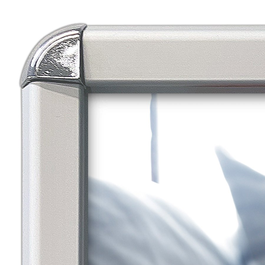 Klikramme med 32mm aluminium Rondo profil, s&oslash;lv - 70x100 cm