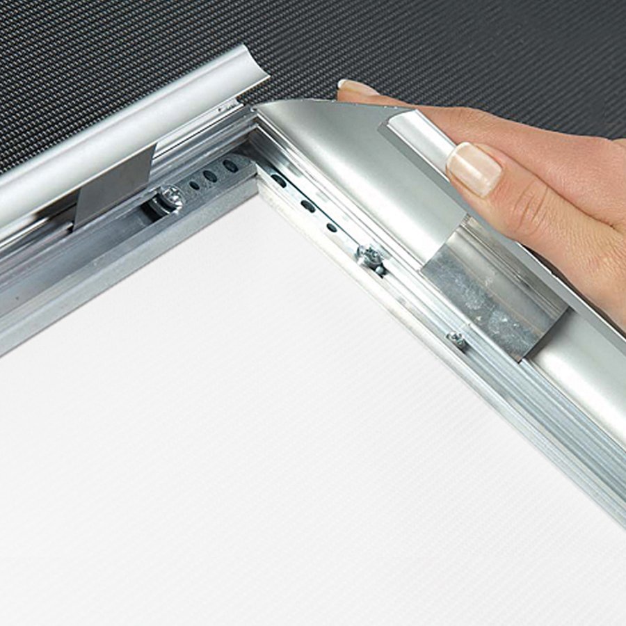 Klikramme med 45mm aluminium profil, s&oslash;lv - 70x100 cm