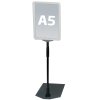 Skilteholder, stang og fod af metal, ABS Ramme, Hvid, A5 - 14,8 x 21 cm #1