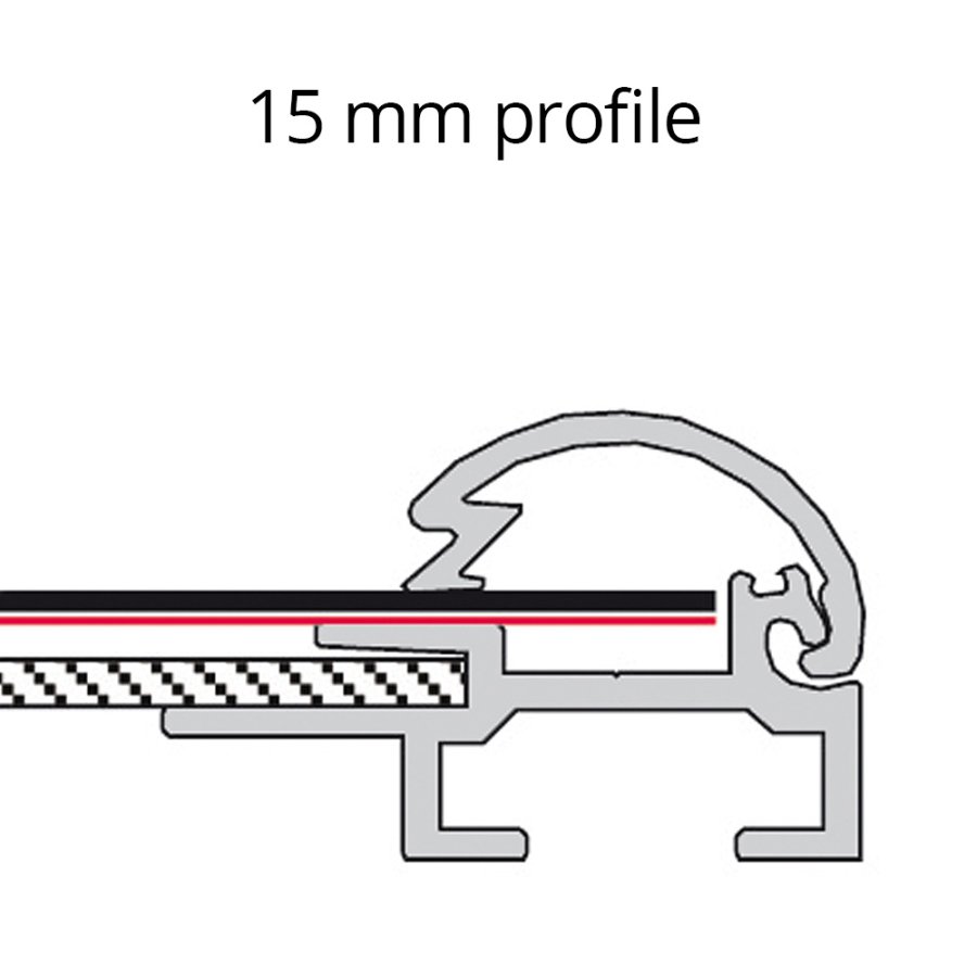 Klikramme med 15mm aluminium profil, s&oslash;lv - A5