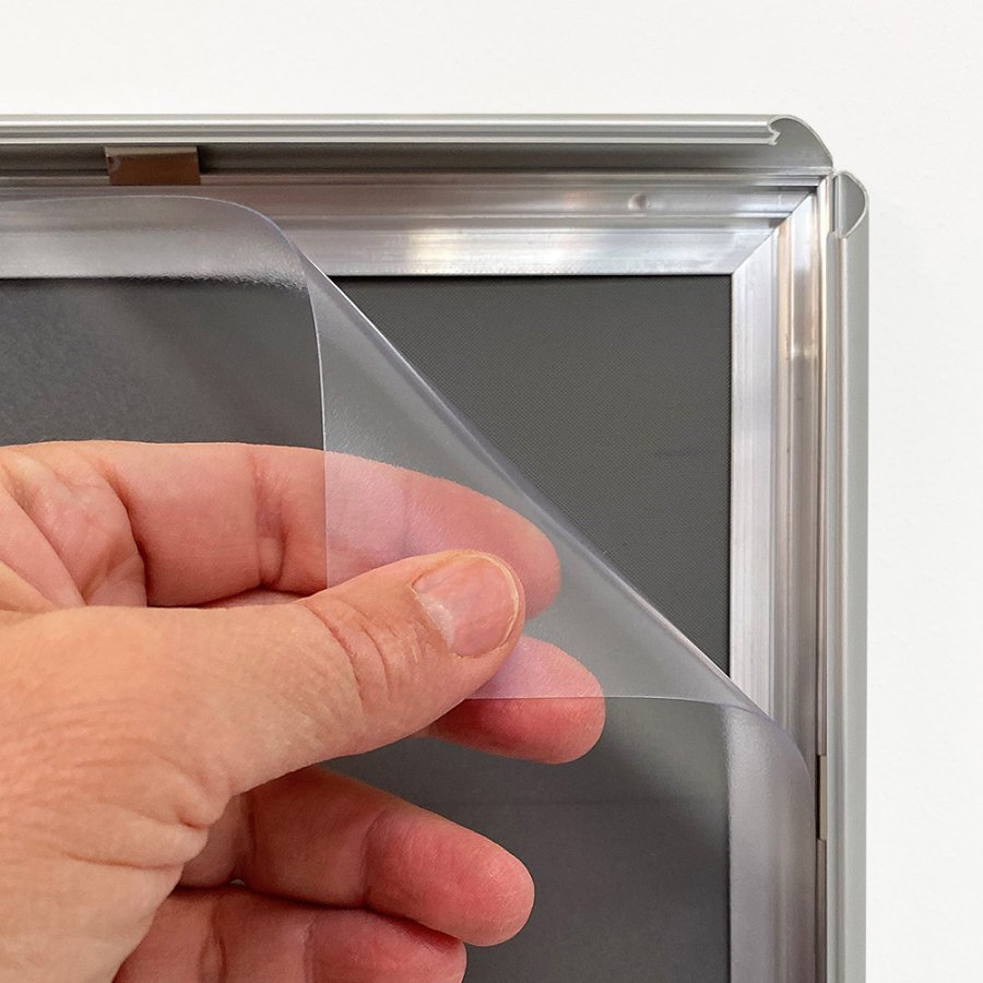 Klikramme med 15mm aluminium profil, s&oslash;lv - A4