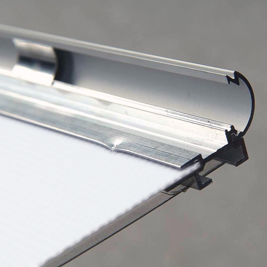 Klikramme med 15mm aluminium profil, s&oslash;lv - A1