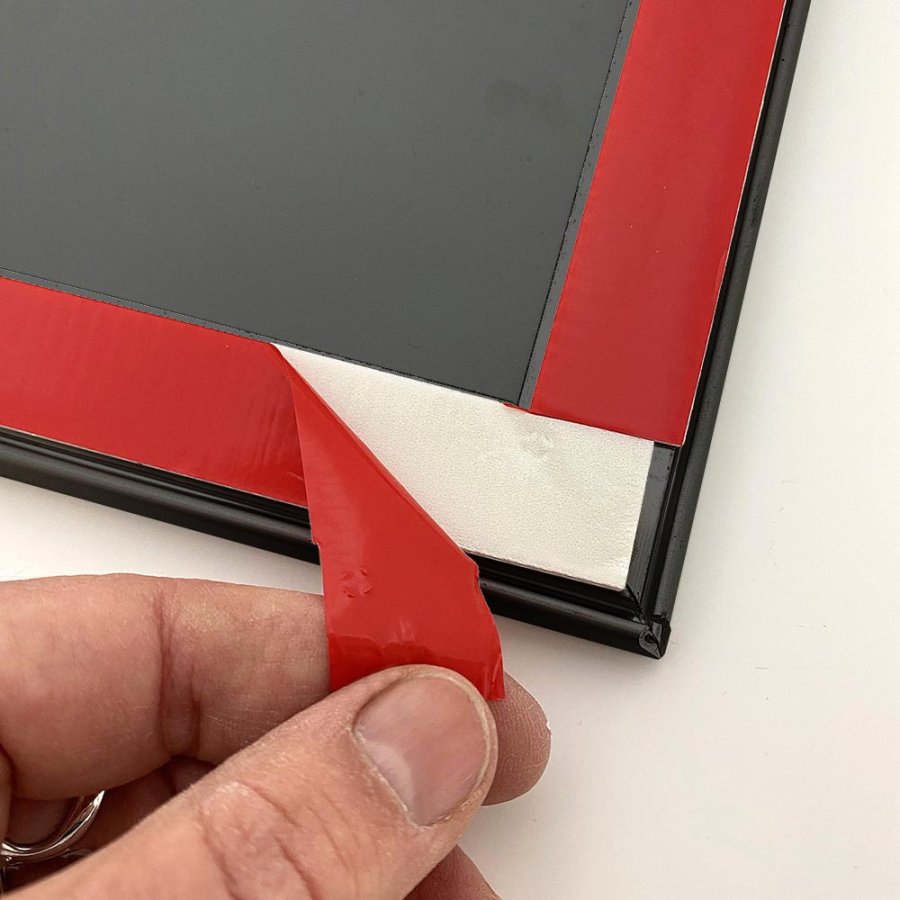 Klikramme, 25mm Profil m. tape - Fast-Fix, S&oslash;lv, A5 - 14,8 x 21 cm