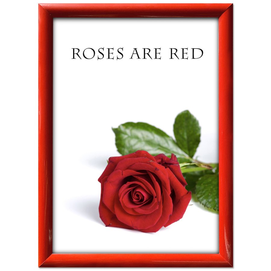 Klikramme med 25mm aluminium profil, r&oslash;d - A2