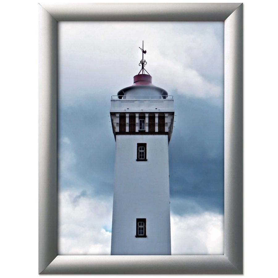 Klikramme med 30mm aluminium profil, s&oslash;lv - 50x70 cm