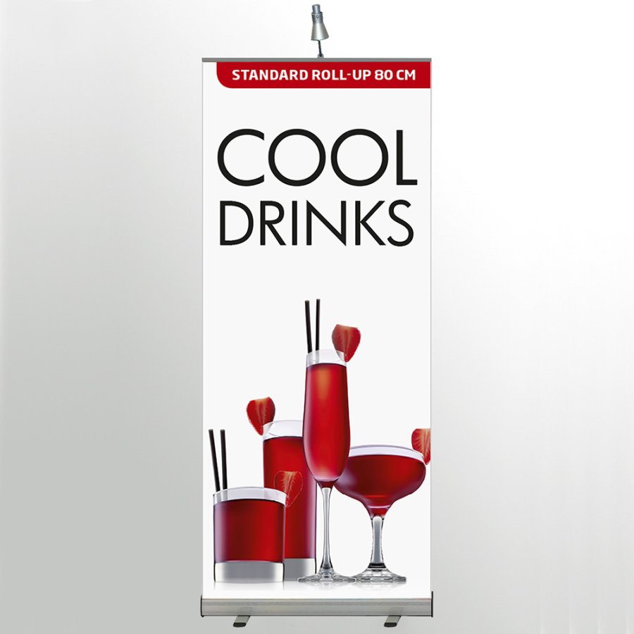 Euro Roll-up kassette, enkeltsidet, alu/s&oslash;lv, 85 cm