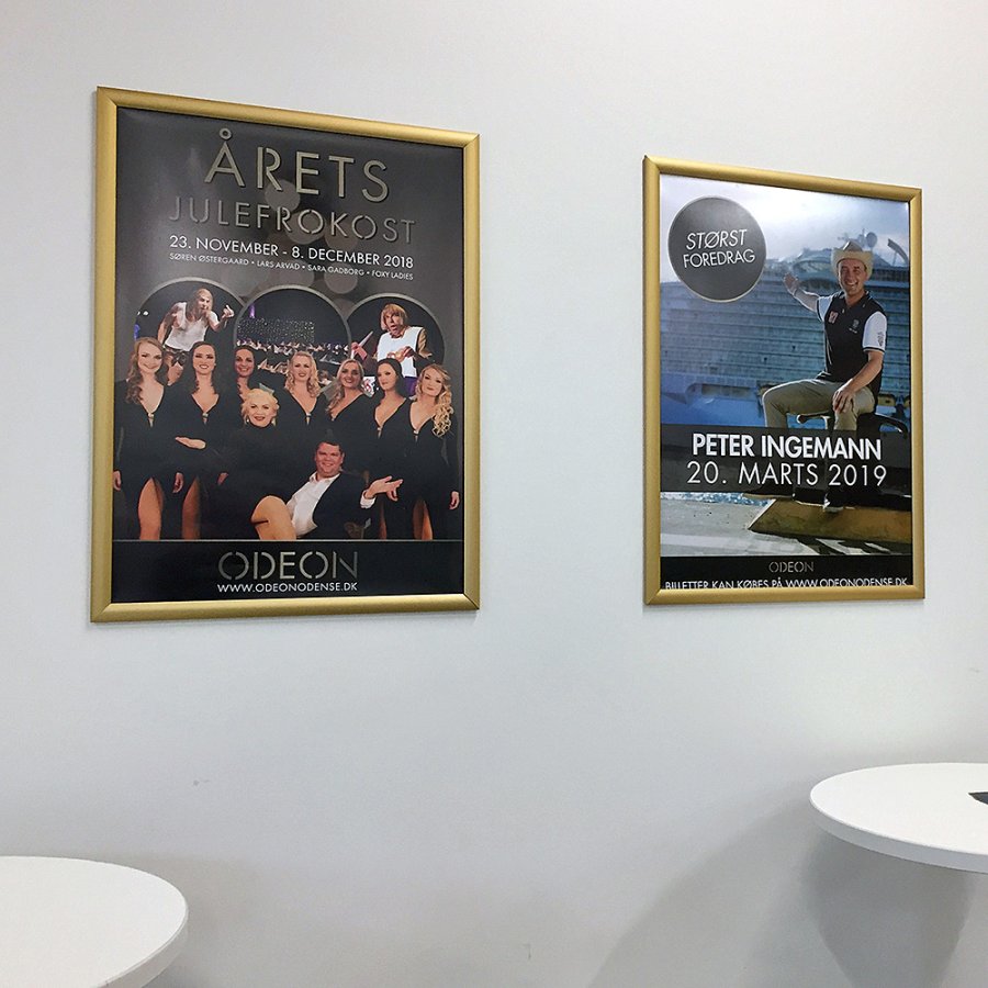 Klikramme med 25mm aluminium profil, guld - A3