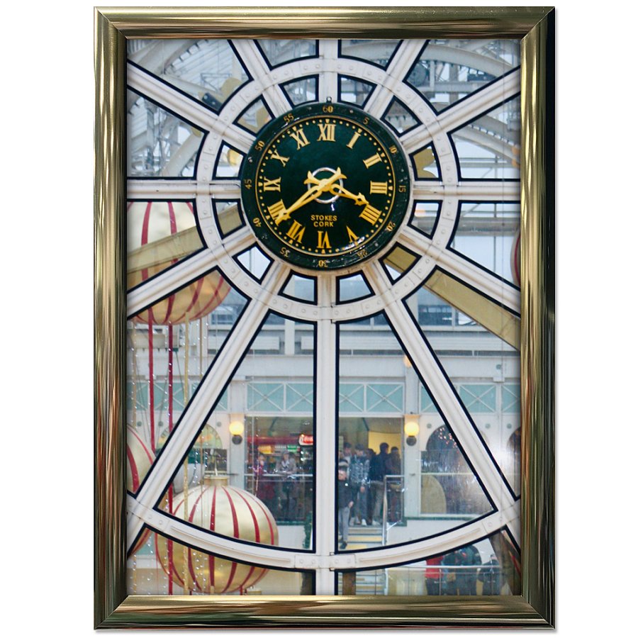 Klikramme med 25mm aluminium profil, guldpoleret - 70 x 100 cm