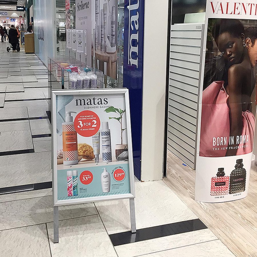 Alu-Line Budget A-skilt, til indend&oslash;rs brug - 70x100 cm - s&oslash;lv