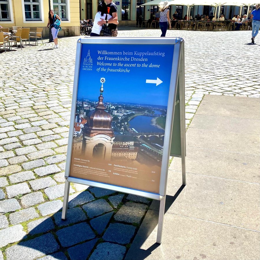 Alu-Line Rondo Gadeskilt - 50 x 70 cm - s&oslash;lv