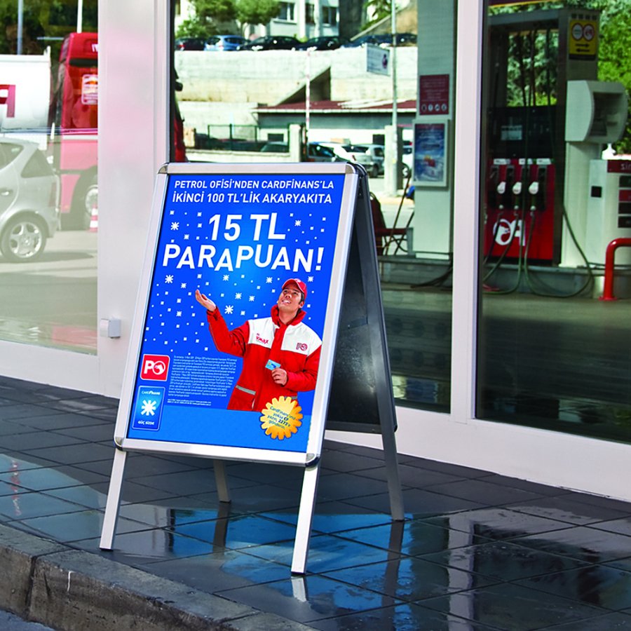 Alu-Line Rondo Gadeskilt - A1 - s&oslash;lv