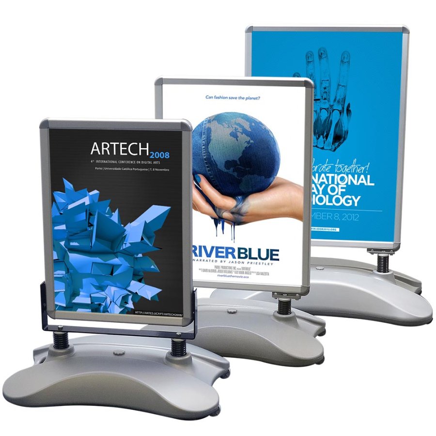 Wind-Sign Waterbase Basic Gadeskilt - 50x70 cm - s&oslash;lv