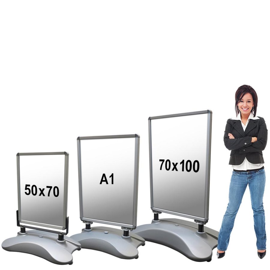 Wind-Sign Waterbase Basic Gadeskilt - 70x100 cm - s&oslash;lv