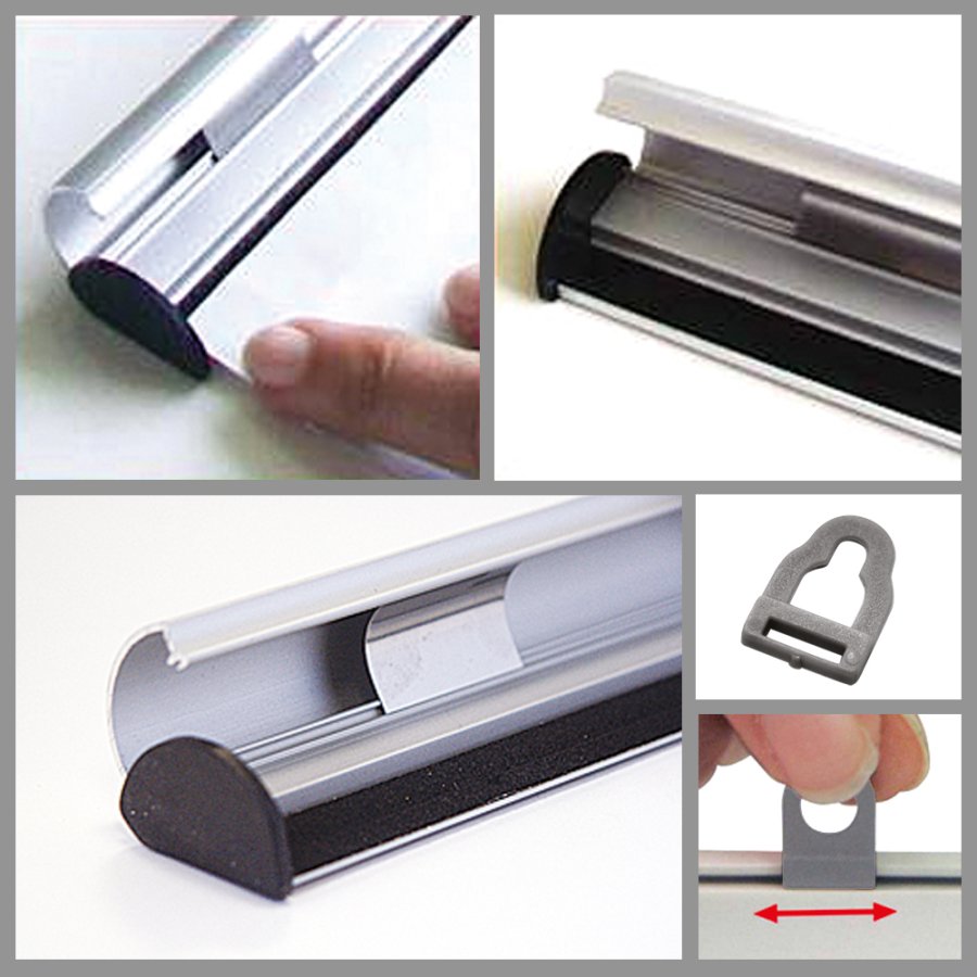 Poster-Line Set, plakatoph&aelig;ng med 26mm aluminium plakatlister - 50cm (B2)