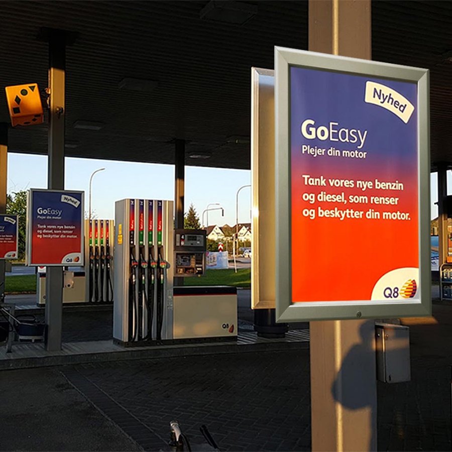 L&aring;sbar Klikramme med 32mm aluminium profil, s&oslash;lv - A1