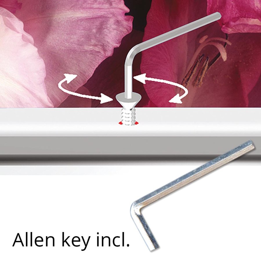 L&aring;sbar Klikramme med 32mm aluminium profil, s&oslash;lv - 70x100 cm