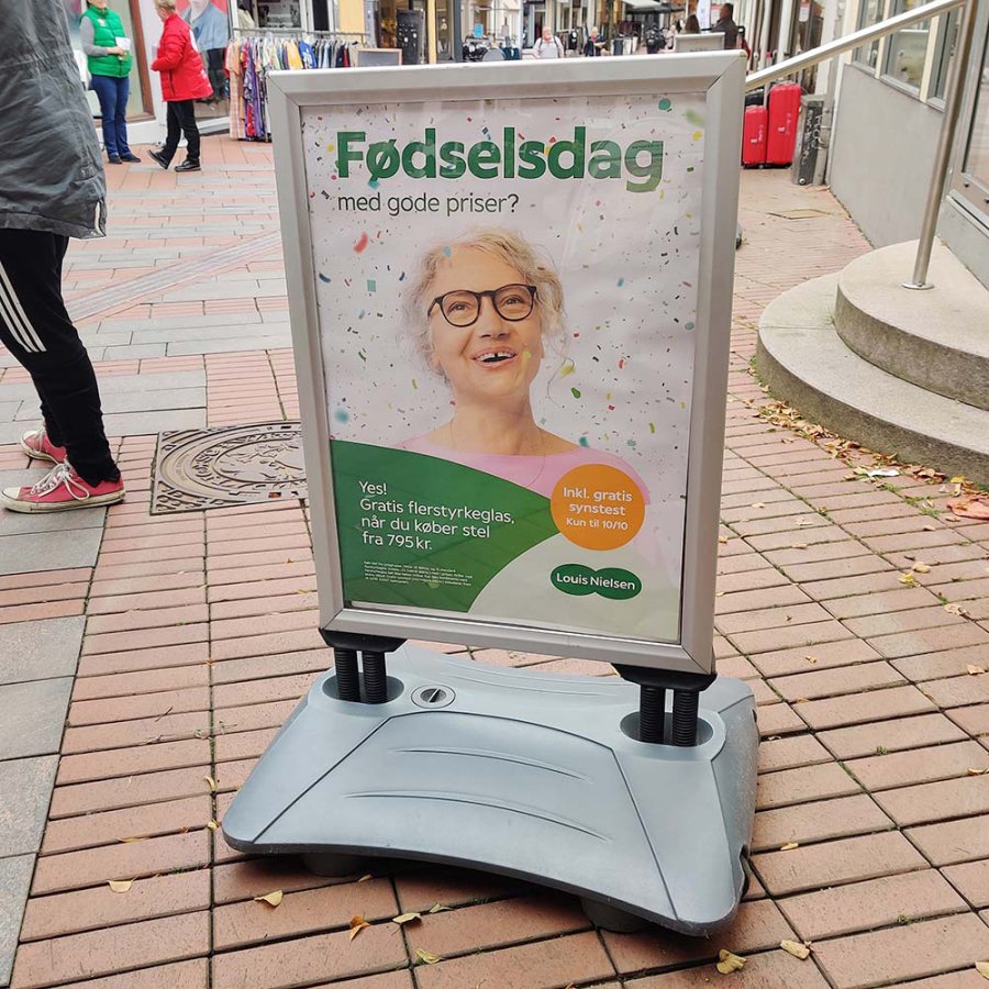 Wind-Sign Waterbase Budget Gadeskilt - A0 - s&oslash;lv